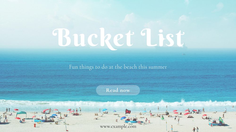 Bucket list blog banner template, editable text