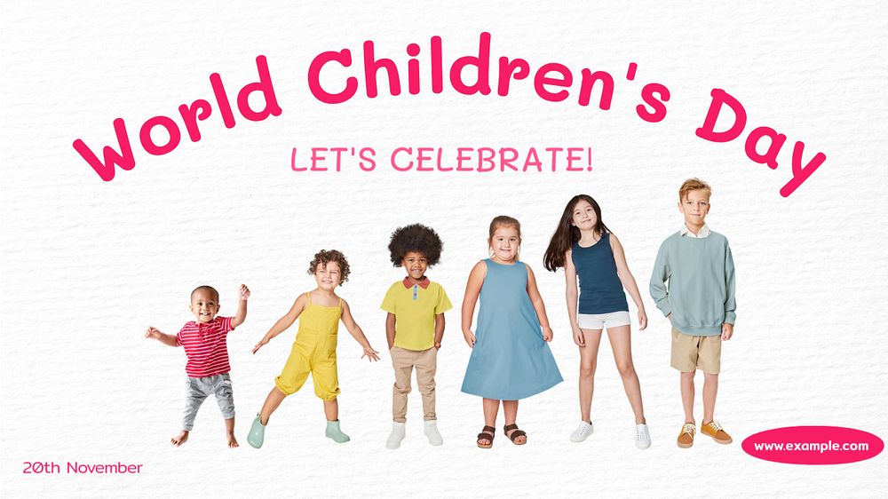 Children's day blog banner template, editable text