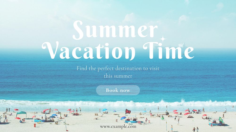 Summer vacation time blog banner template, editable text