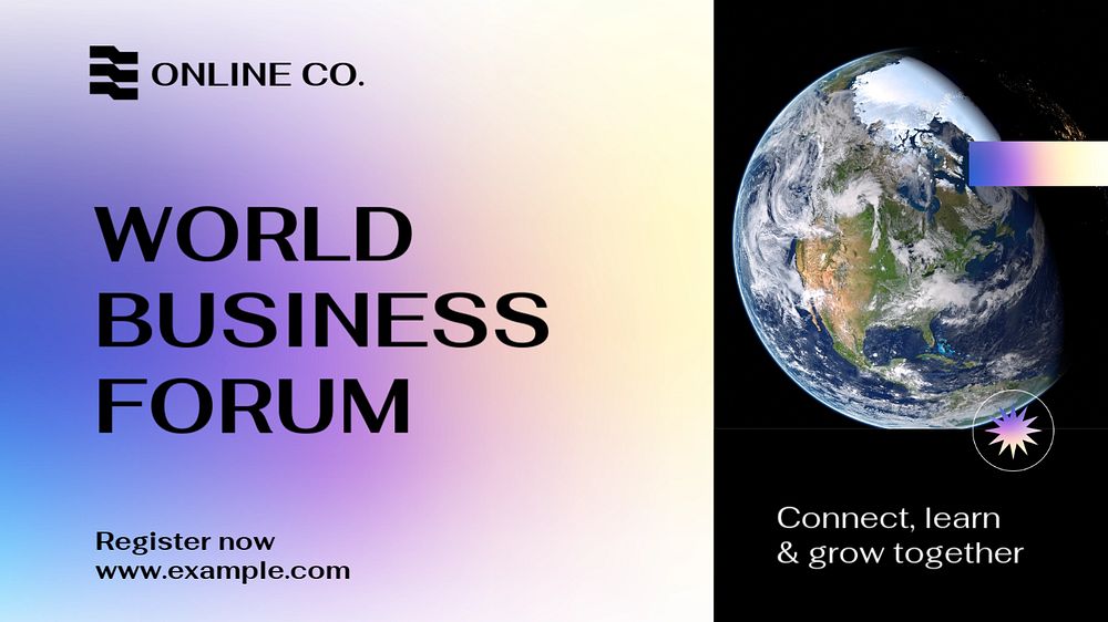 World Business Forum  blog banner template, editable text