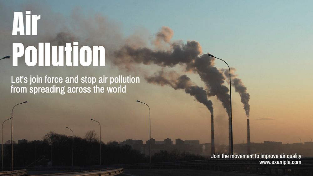 Air pollution blog banner template, editable text