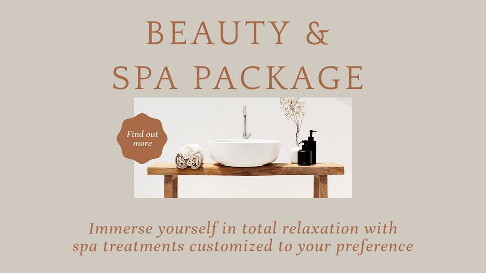 Beauty spa package  blog banner template, editable text