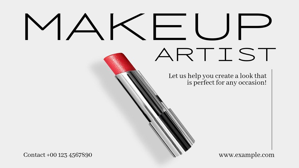 Makeup artist  blog banner template, editable text