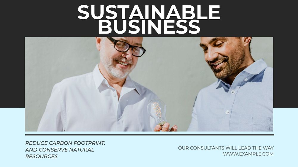 Sustainable business  blog banner template, editable text