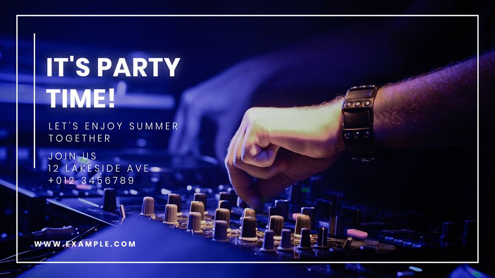 Party time blog banner template, editable text