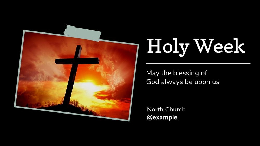 Holy week  blog banner template, editable text