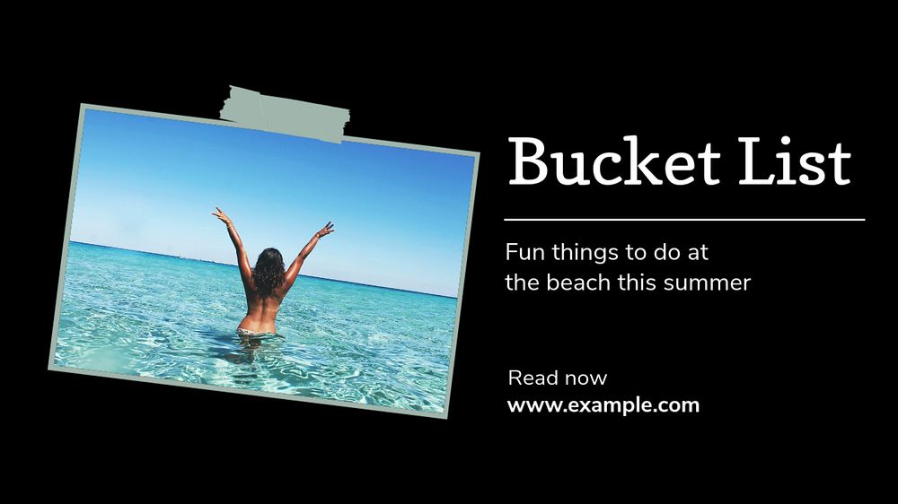 Bucket list  blog banner template, editable text