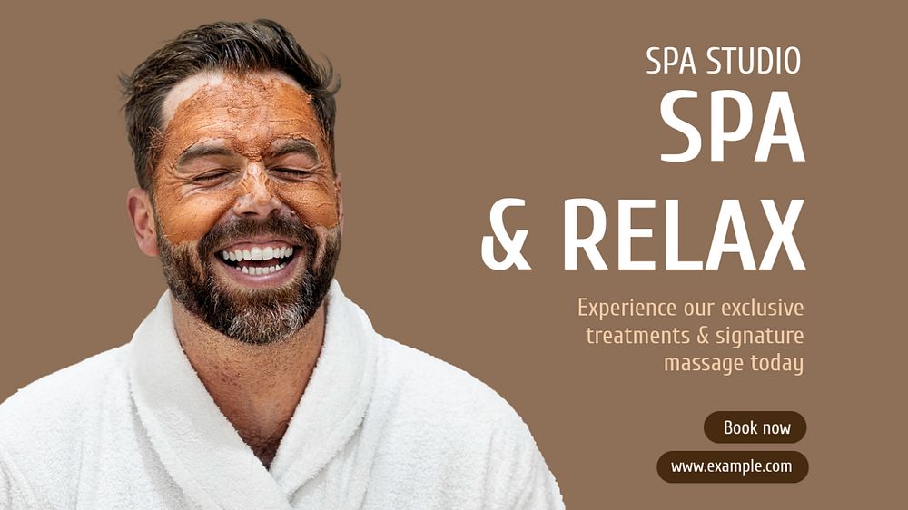 Spa treatment  blog banner template, editable text