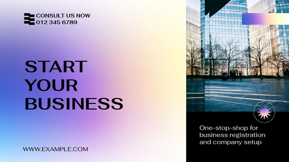 Business service  blog banner template, editable text