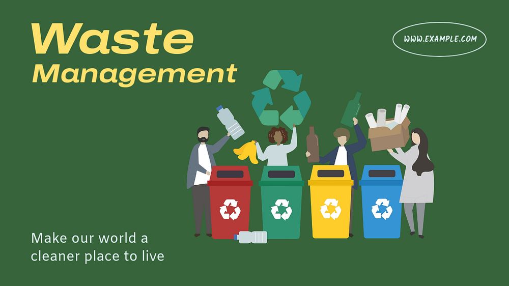 Waste management  blog banner template, editable text