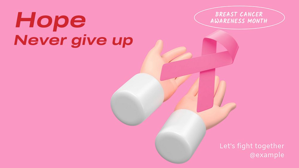 Hope & fight cancer  blog banner template, editable text