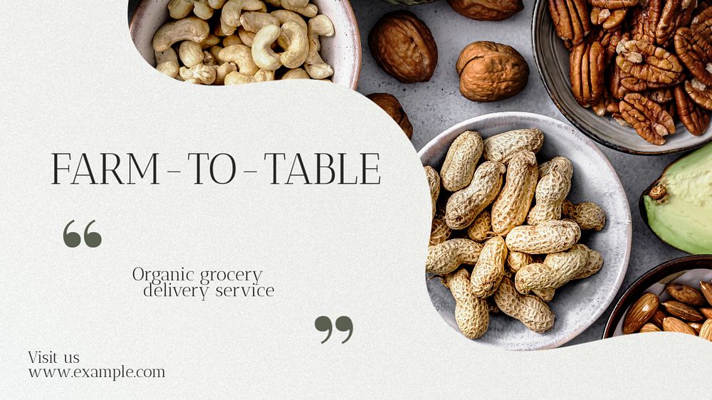 Farm to table blog banner template, editable text