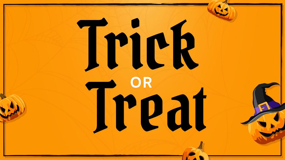 Trick or treat blog banner template, editable text