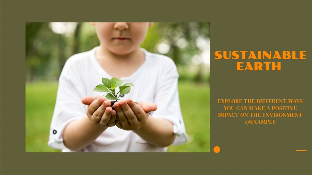 Sustainable earth  blog banner template, editable text