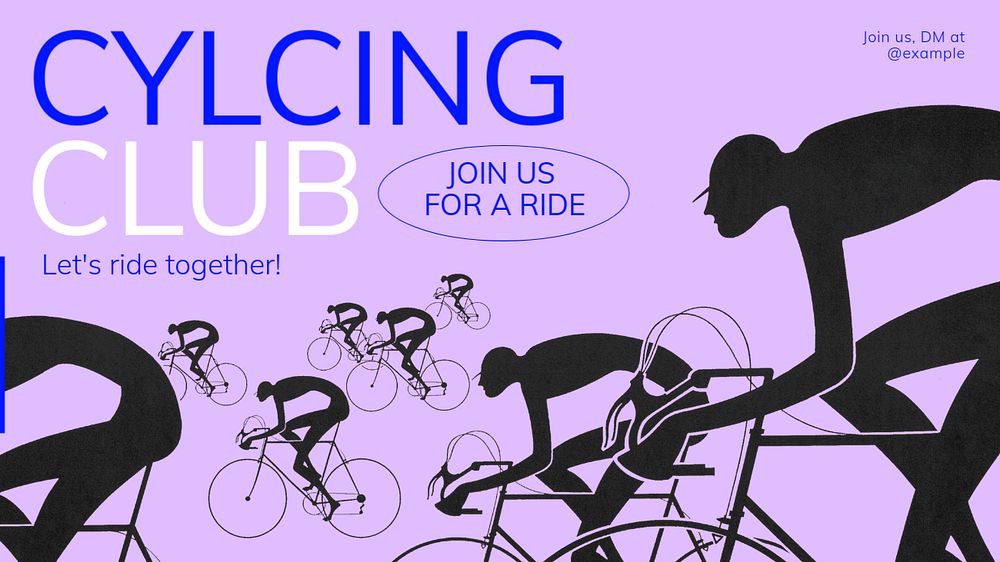 Cycling club  blog banner template, editable text