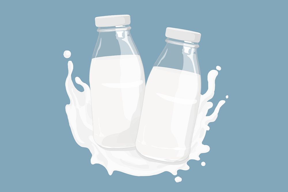 Editable milk bottles, dairy product design