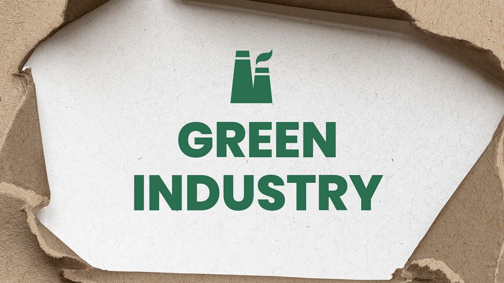 Green industry blog banner template, editable text