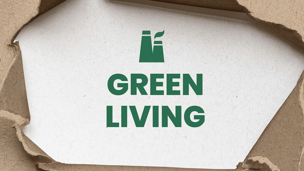 Green living blog banner template, editable text