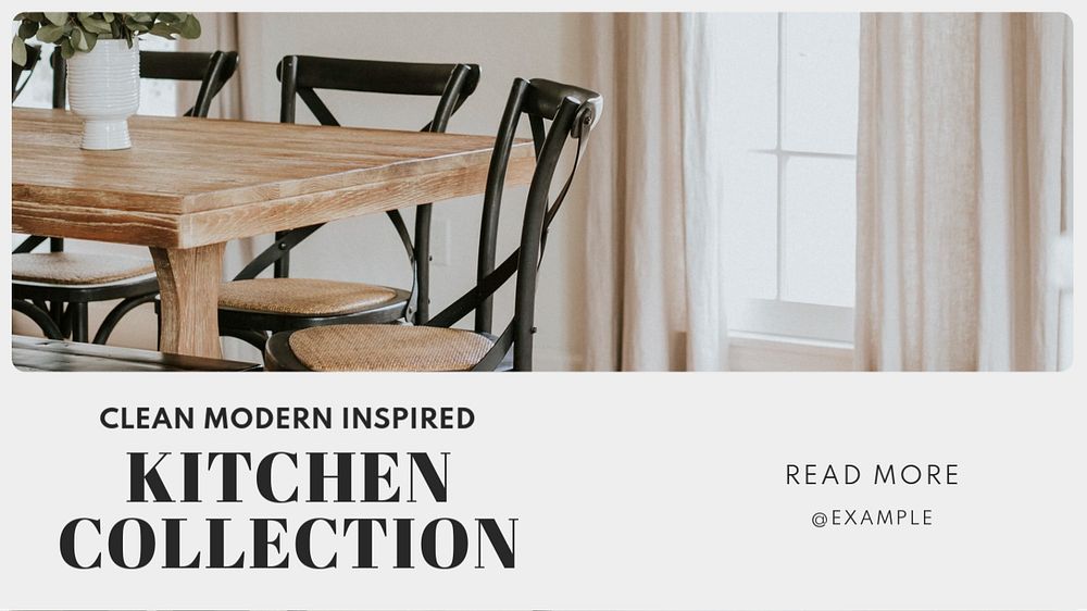 Kitchen blog banner template, editable text