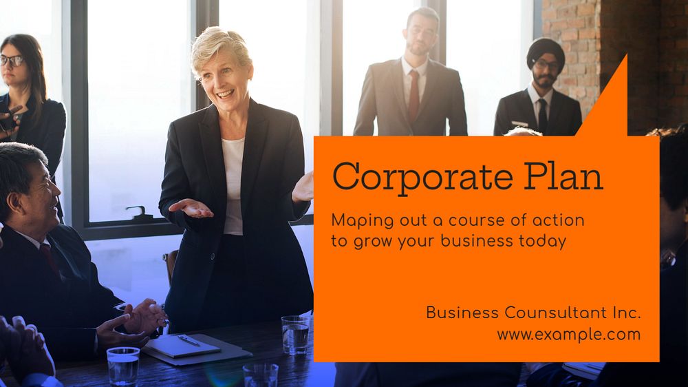 Corporate plan  blog banner template, editable text