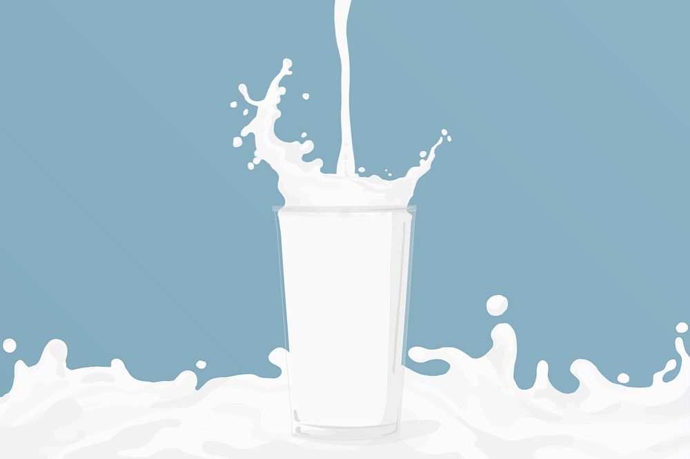 Glass of milk, editable dairy product design