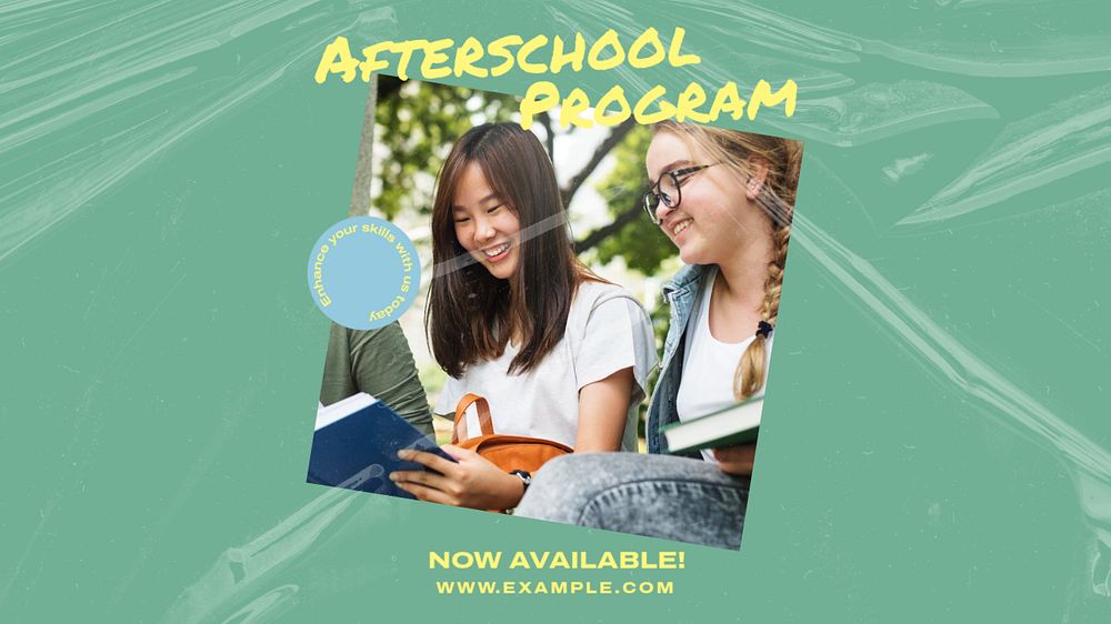 After school program  blog banner template, editable text