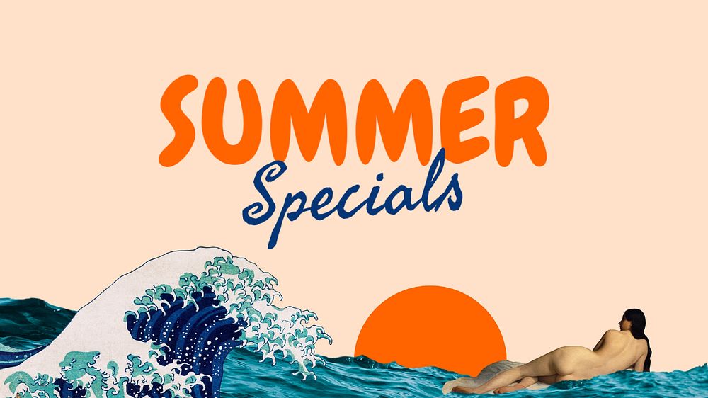 Summer specials blog banner template, editable text