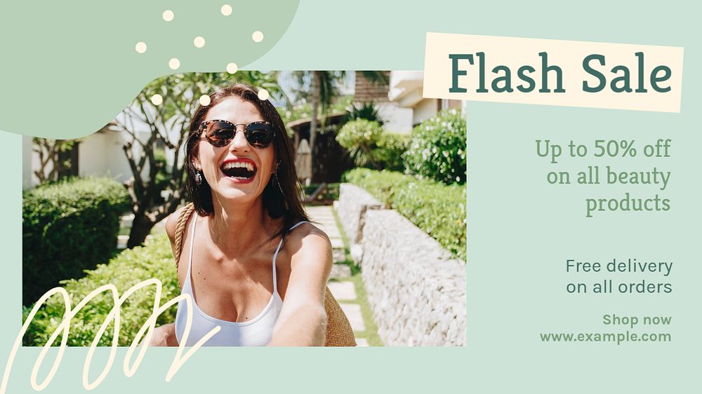 Flash sale  blog banner template, editable text