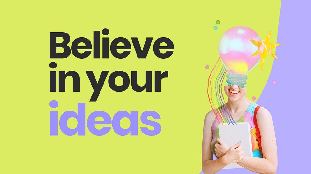 Believe in your idea  blog banner template, editable text