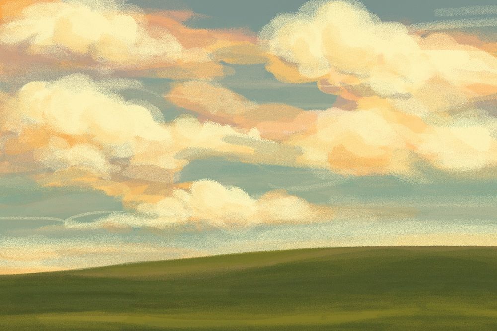 Editable cloud field, painting illustration background