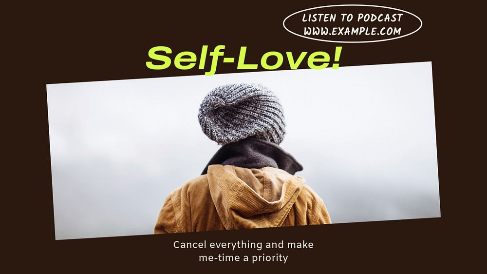 Self-love  blog banner template, editable text