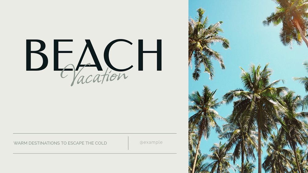 Beach vacation  blog banner template, editable text