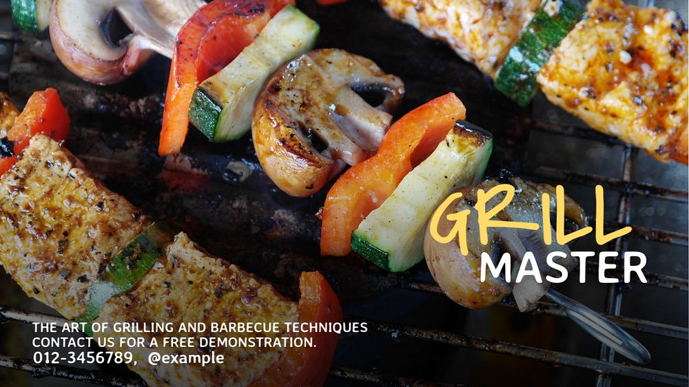 Grill Master blog banner template, editable text