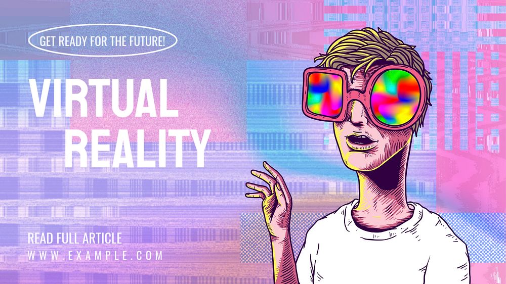 VR for workplace blog banner template, editable text