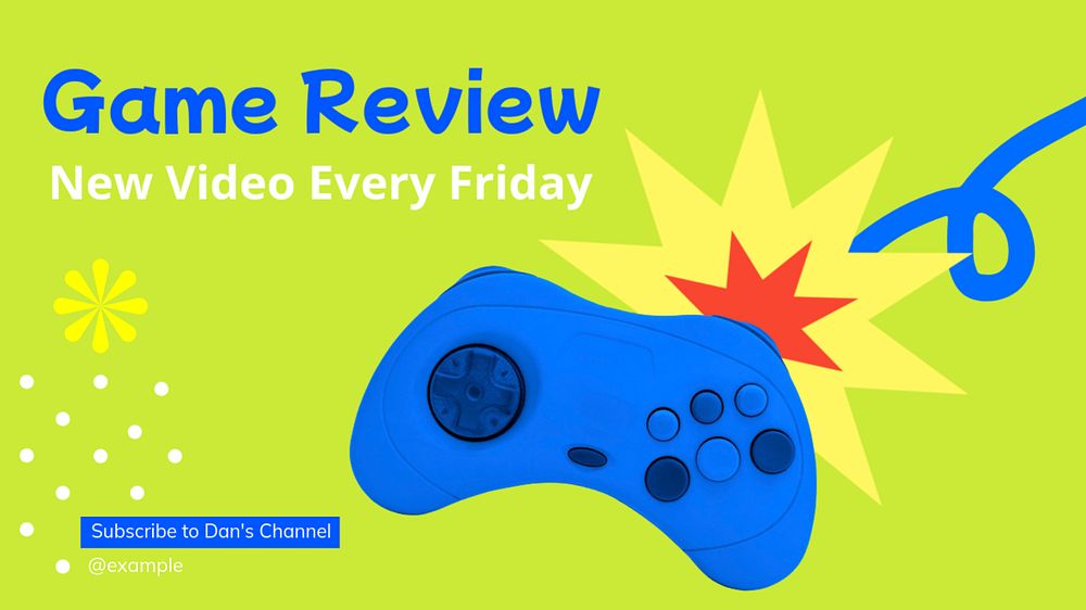 Game review  blog banner template, editable text