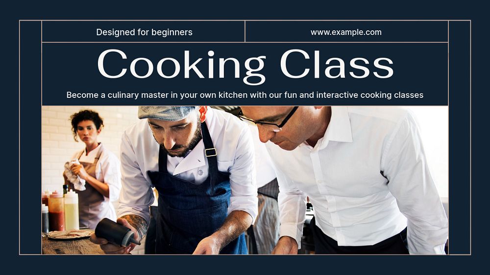 Cooking class  blog banner template, editable text