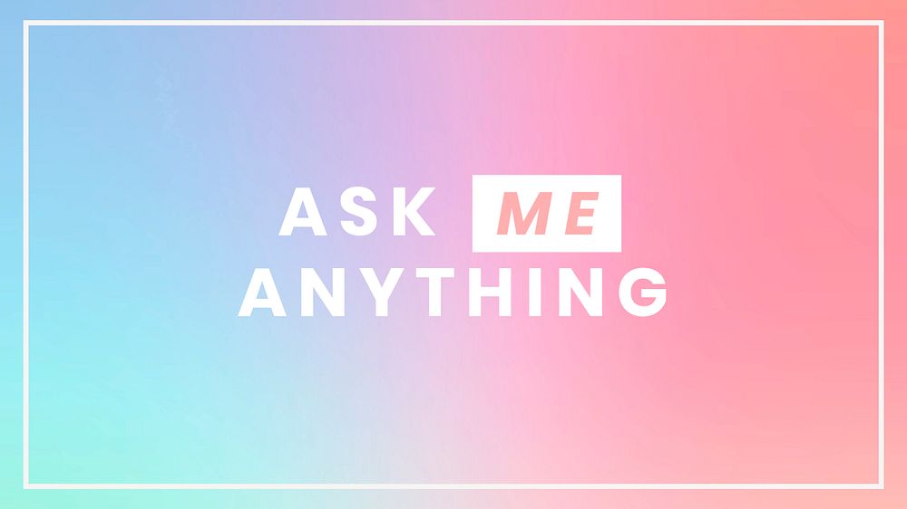 Ask me blog banner template, editable text