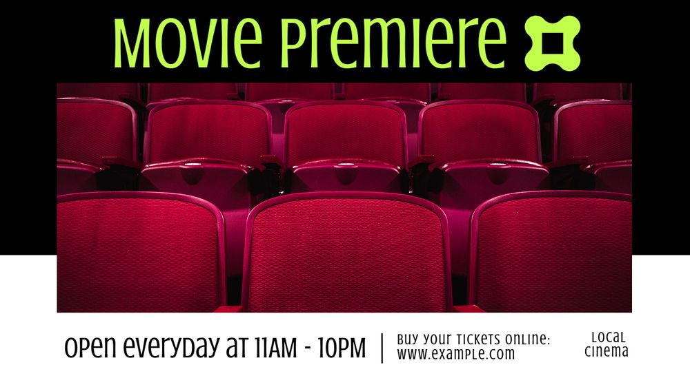 Movie premiere  blog banner template, editable text