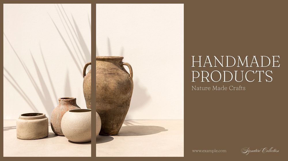 Handmade products  blog banner template, editable text