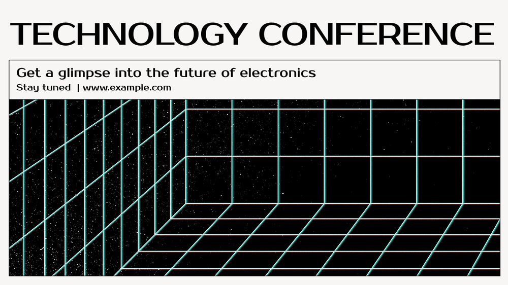 Technology conference  blog banner template, editable text