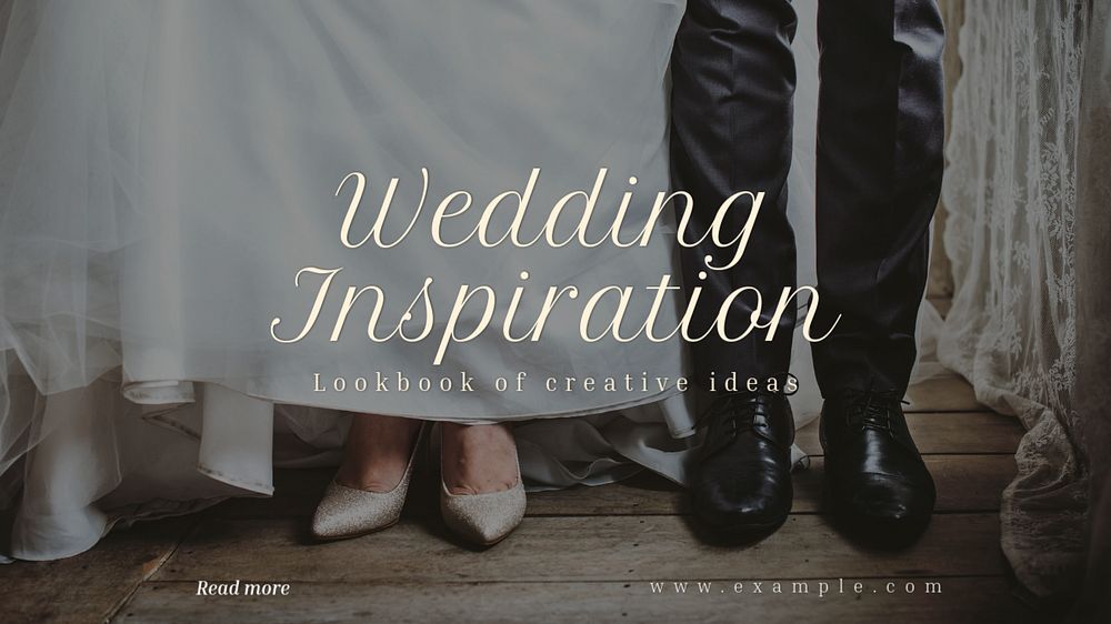 Wedding inspiration blog banner template, editable text