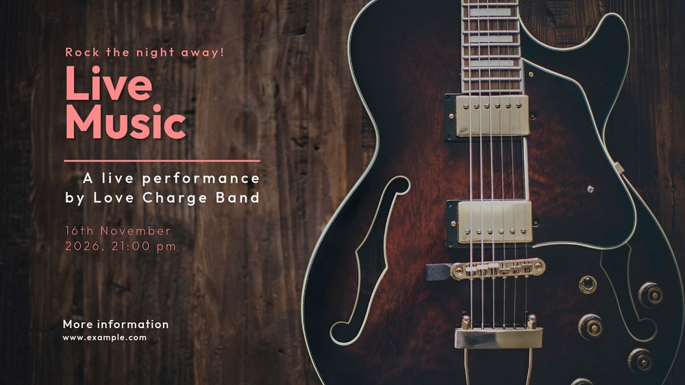 Live music blog banner template, editable text