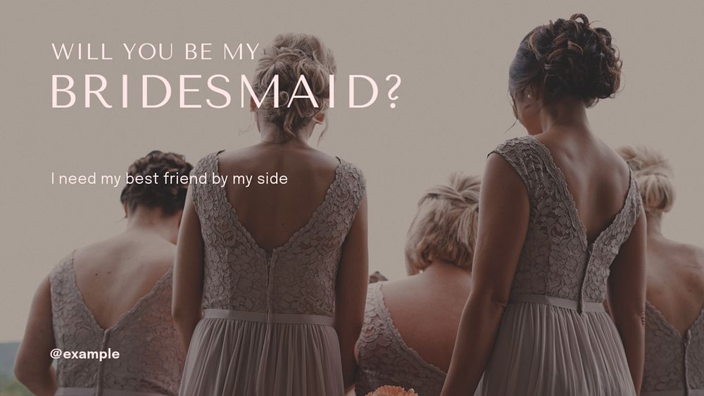 Bridesmaid blog banner template, editable text