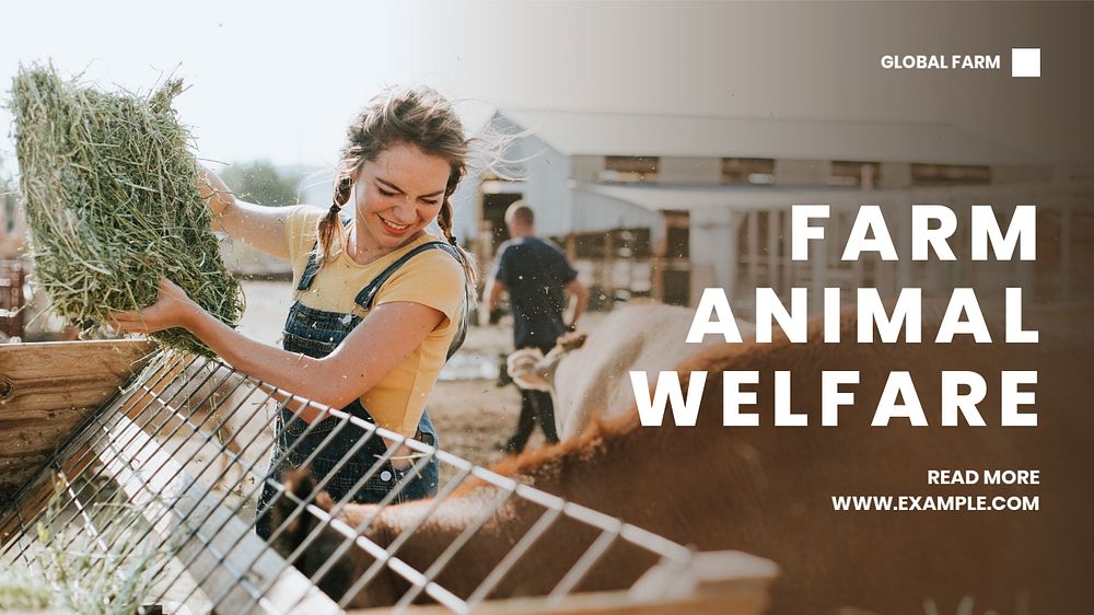 Animal welfare blog banner template, editable text