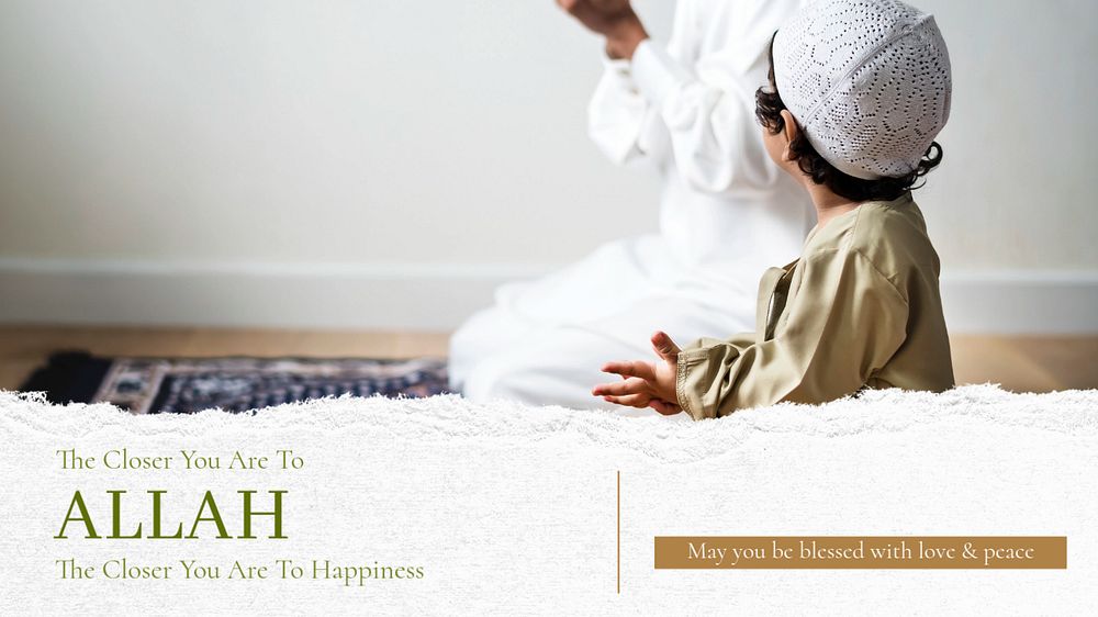 Muslim quote  blog banner template, editable text