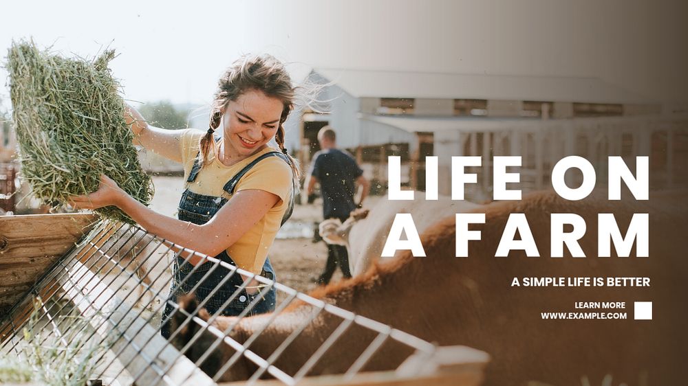 Farm life blog banner template, editable text