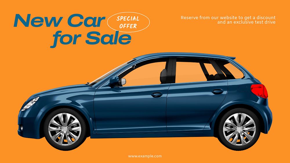 New car sale blog banner template, editable text