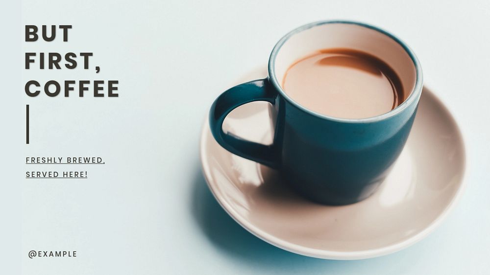 Coffee morning blog banner template, editable text