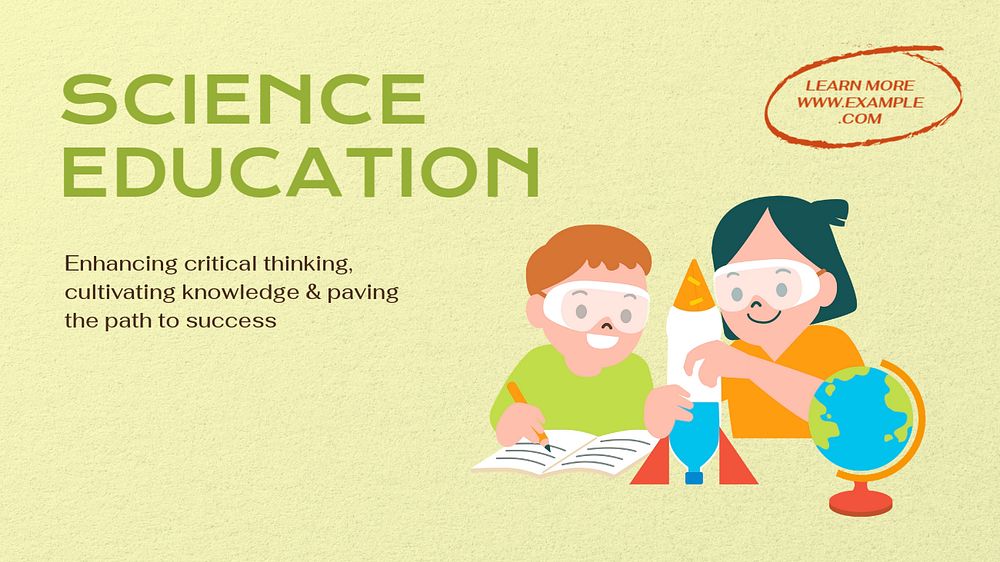 Science education  blog banner template, editable text