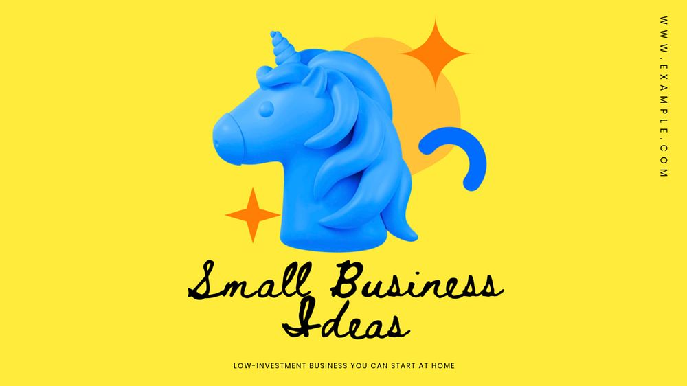 Small business ideas  blog banner template, editable text